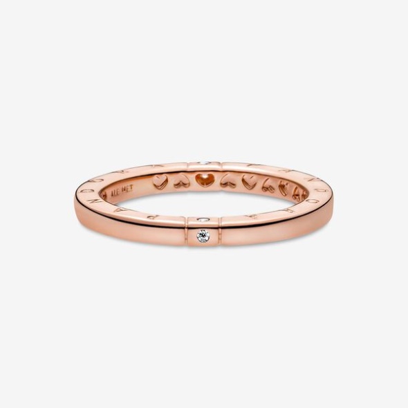 Logo Hearts Ring Pandora Australia Rose Gold Plated