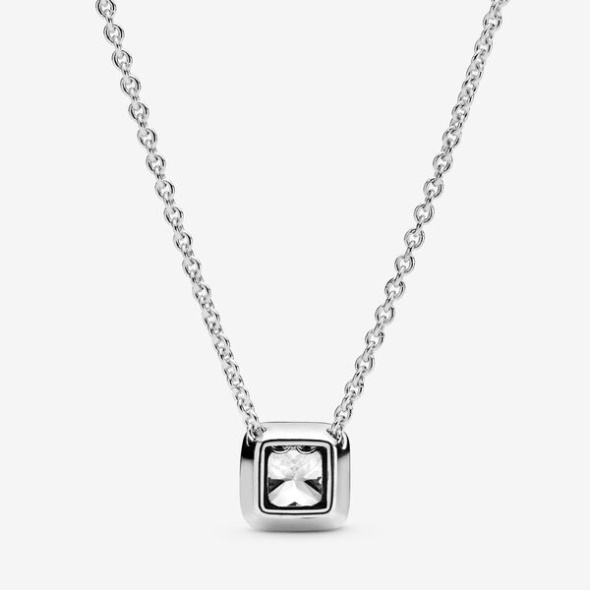 Square Sparkle Halo Necklace Pandora Australia