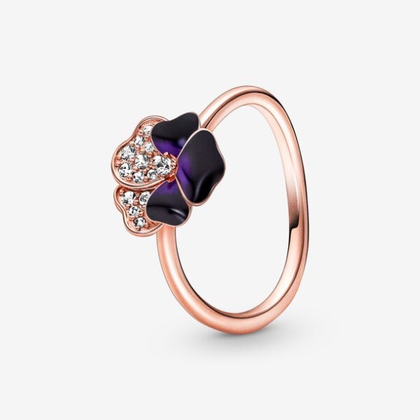 Deep Purple Pansy Flower Ring Pandora Australia