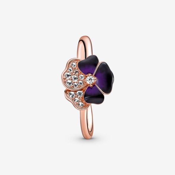 Deep Purple Pansy Flower Ring Pandora Australia