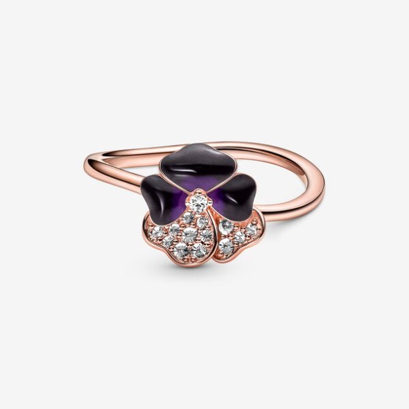 Deep Purple Pansy Flower Ring Pandora Australia