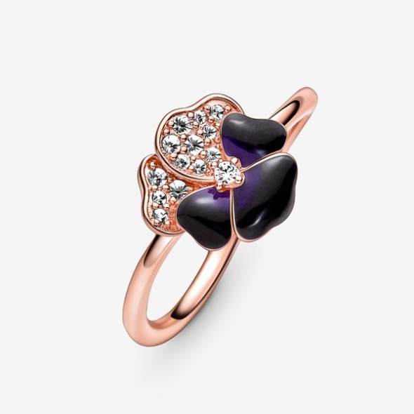 Deep Purple Pansy Flower Ring Pandora Australia