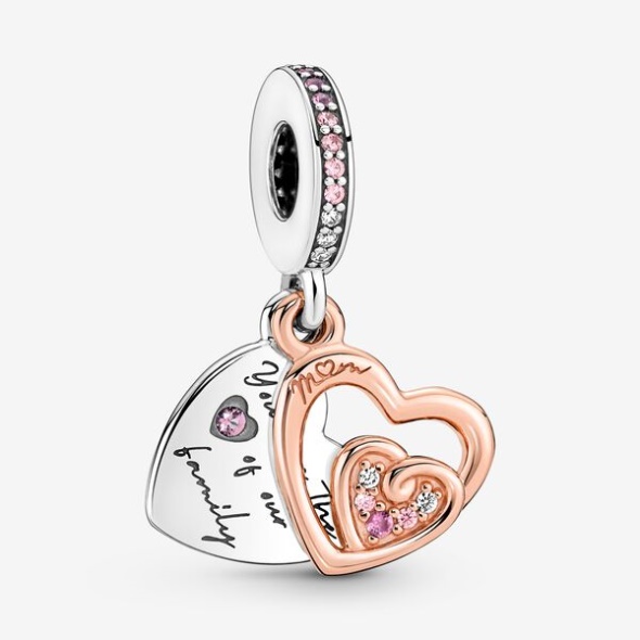 Entwined Infinite Hearts Double Dangle Charm Pandora Australia