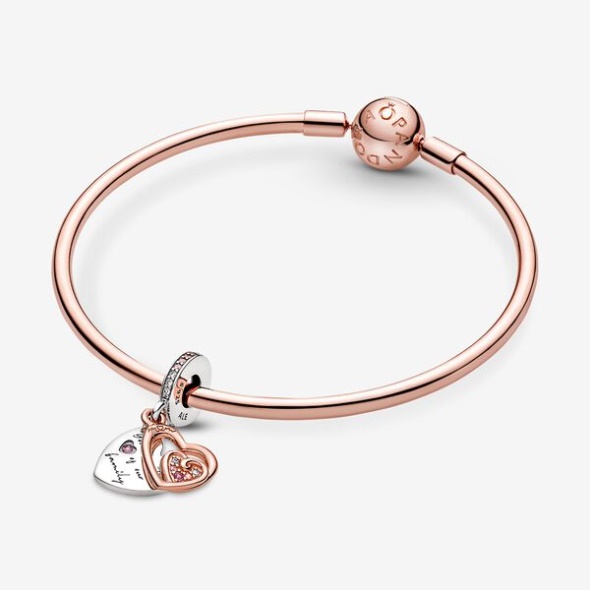 Entwined Infinite Hearts Double Dangle Charm Pandora Australia