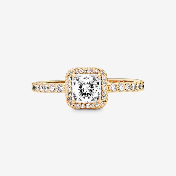 Square Sparkle Halo Ring Pandora Australia