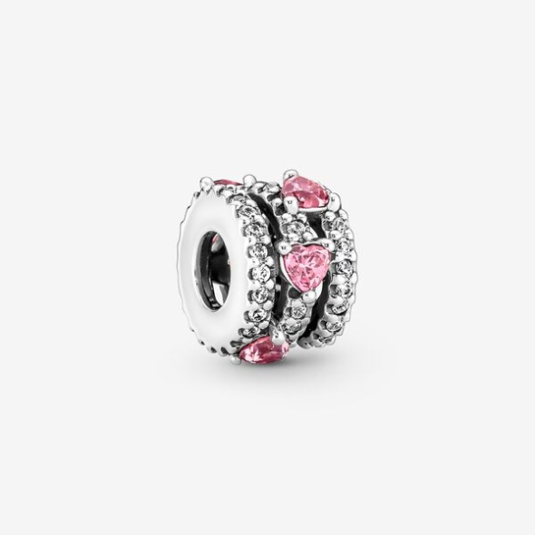 Sparkling Triple Halo Hearts Charm Pandora Australia