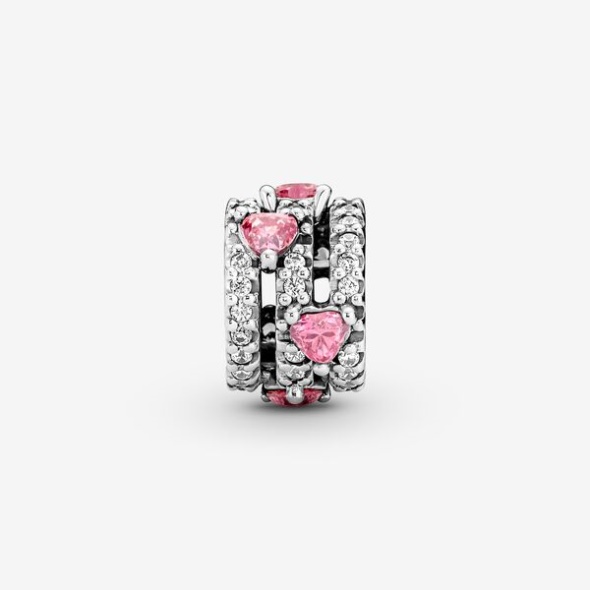 Sparkling Triple Halo Hearts Charm Pandora Australia