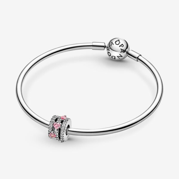 Sparkling Triple Halo Hearts Charm Pandora Australia