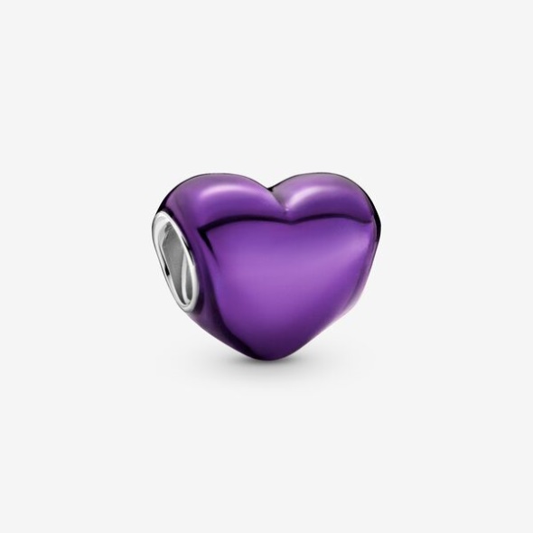 Metallic Purple Heart Charm Pandora Australia