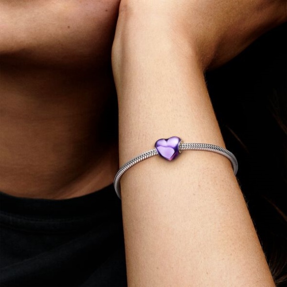 Metallic Purple Heart Charm Pandora Australia