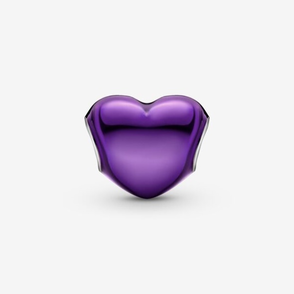 Metallic Purple Heart Charm Pandora Australia