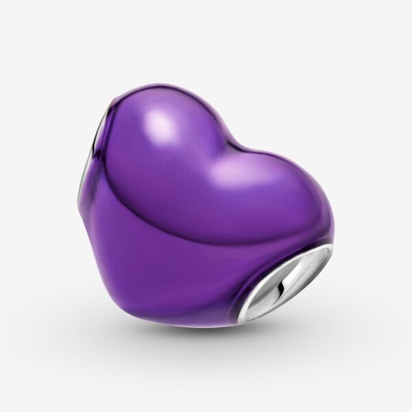 Metallic Purple Heart Charm Pandora Australia