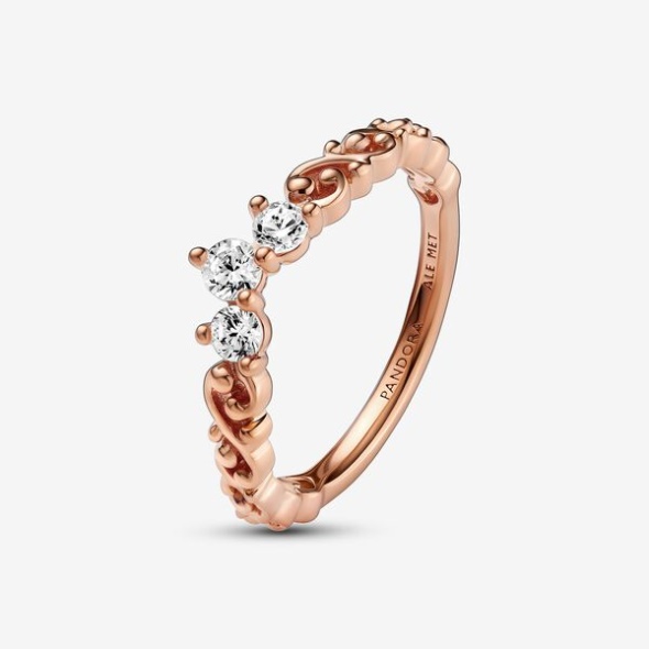 Regal Swirl Tiara Ring Pandora Australia Rose Gold Plated