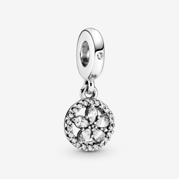 Sparkling Snowflake Circle Dangle Charm Pandora Australia