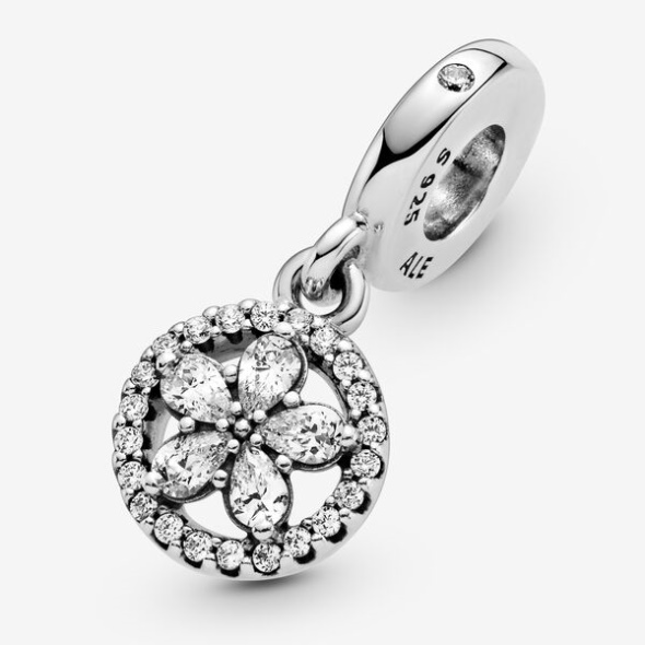 Sparkling Snowflake Circle Dangle Charm Pandora Australia