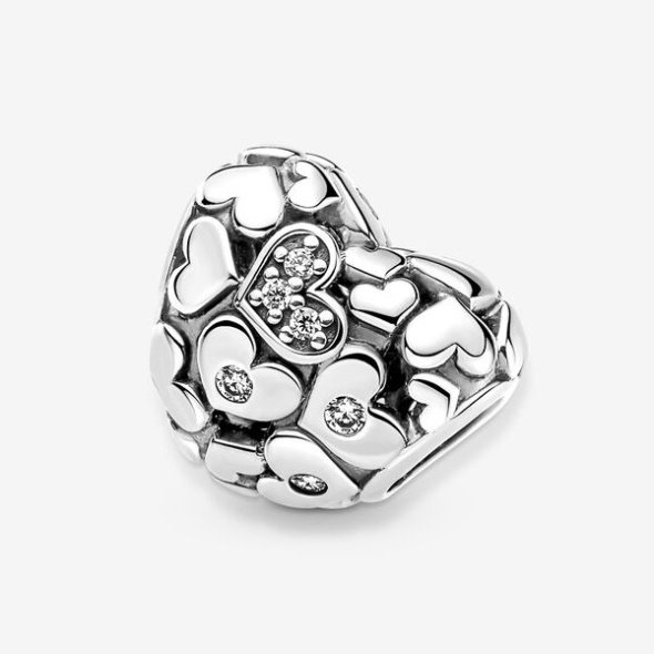 Sparkling Openwork Heart Charm Pandora Australia