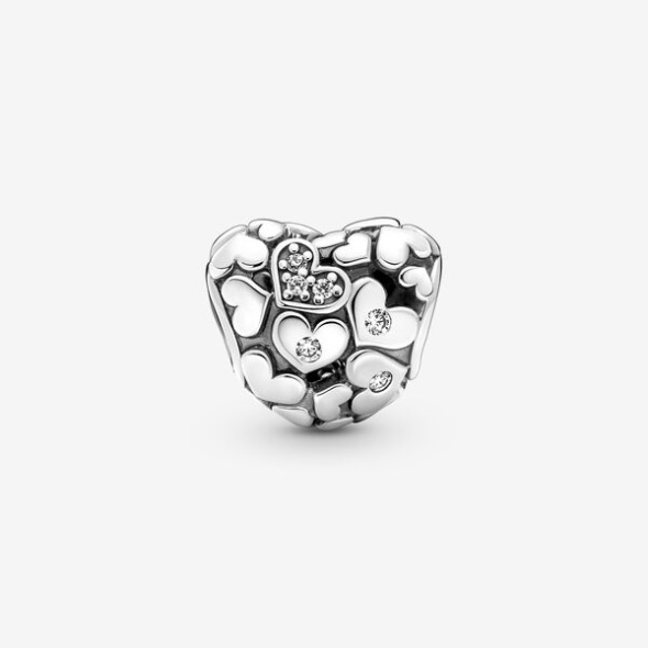 Sparkling Openwork Heart Charm Pandora Australia