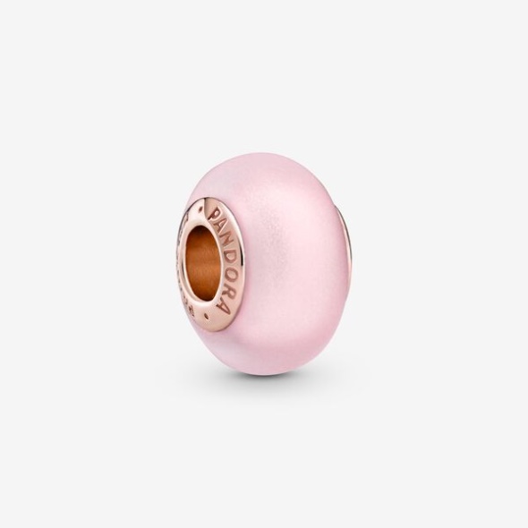 Matte Pink Murano Glass Charm Pandora Australia