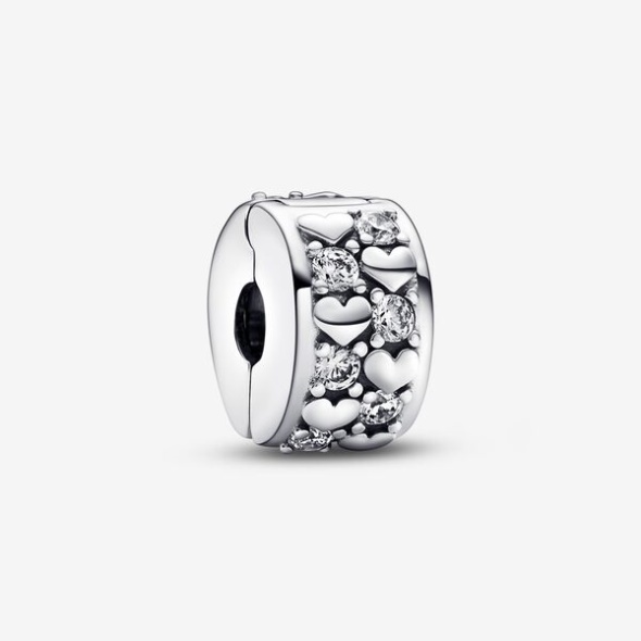 Infinite Hearts Sparkling Clip Charm Pandora Australia