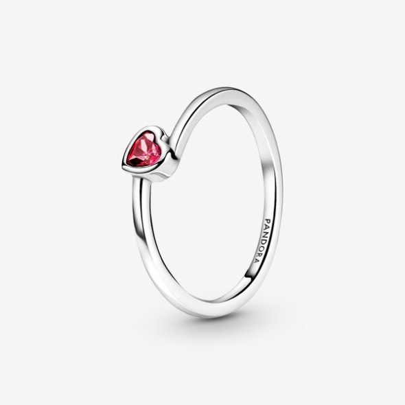 Red Tilted Heart Solitaire Ring Pandora Australia