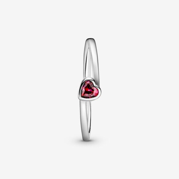 Red Tilted Heart Solitaire Ring Pandora Australia