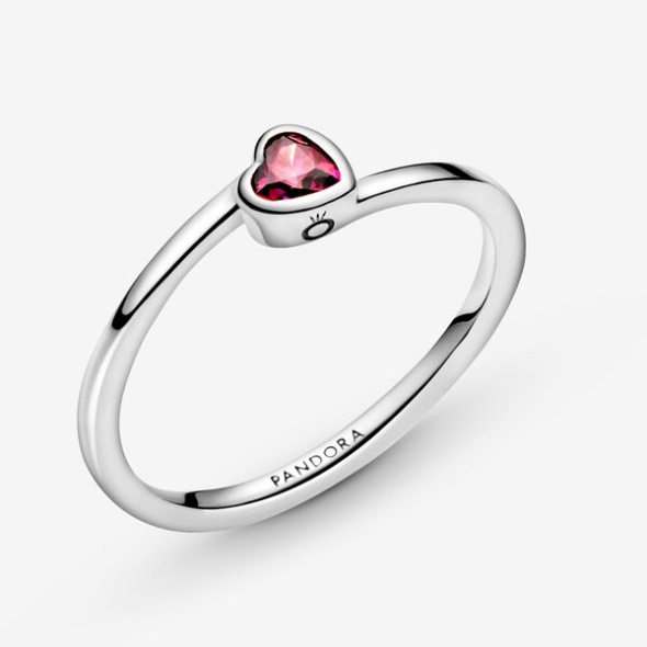 Red Tilted Heart Solitaire Ring Pandora Australia