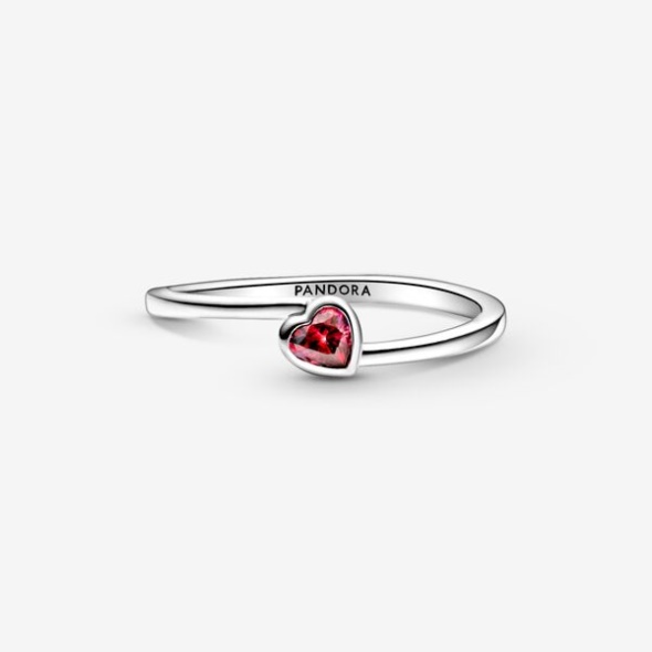 Red Tilted Heart Solitaire Ring Pandora Australia