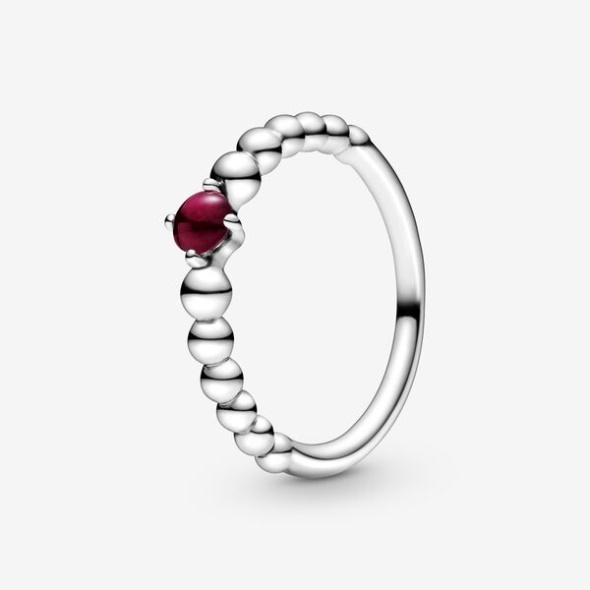 January Dark Red Beaded Ring Pandora Australia