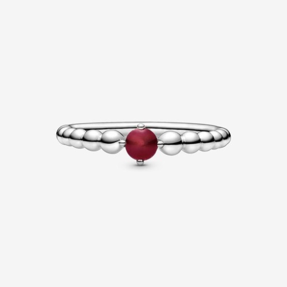 January Dark Red Beaded Ring Pandora Australia