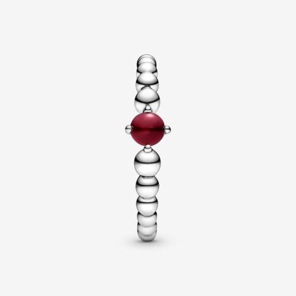 January Dark Red Beaded Ring Pandora Australia