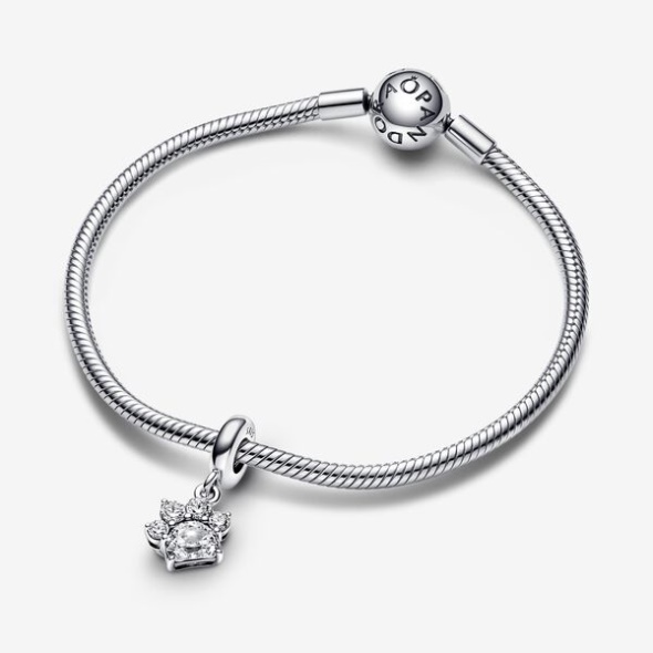 Sparkling Pet Paw Print Dangle Charm Pandora Australia
