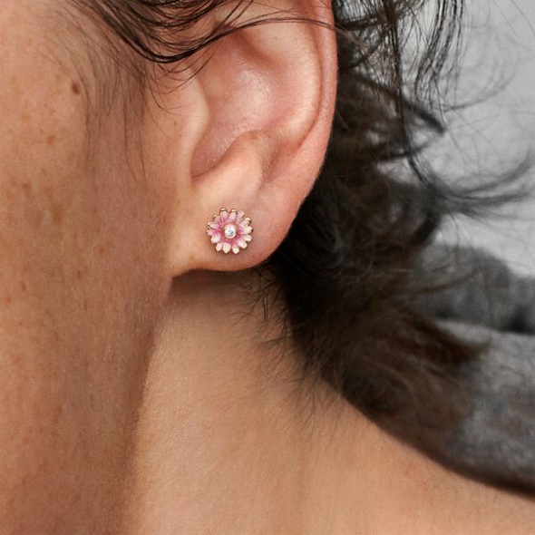 Pink Daisy Flower Stud Earrings Pandora Australia