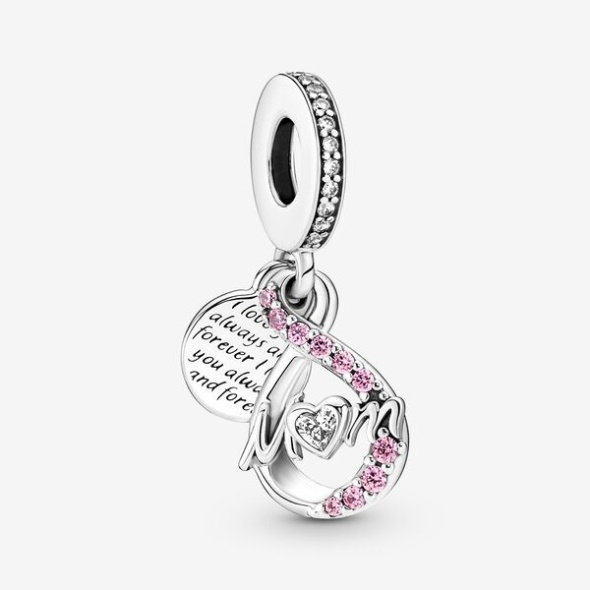 Mom Infinity Pave Double Dangle Charm Pandora Australia
