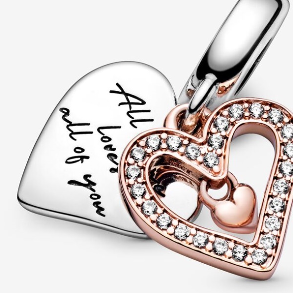Sparkling Freehand Heart Dangle Charm Pandora Australia