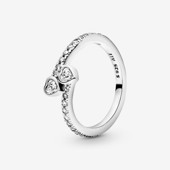 Two Sparkling Hearts Ring Pandora Australia