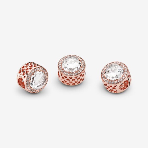 Sparkling Clear Charm Pandora Australia Rose Gold Plated
