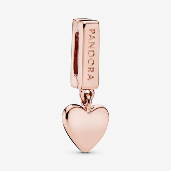 Heart Dangle Clip Charm Pandora Australia Rose Gold Plated