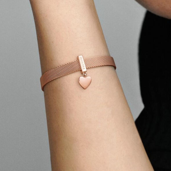 Heart Dangle Clip Charm Pandora Australia Rose Gold Plated