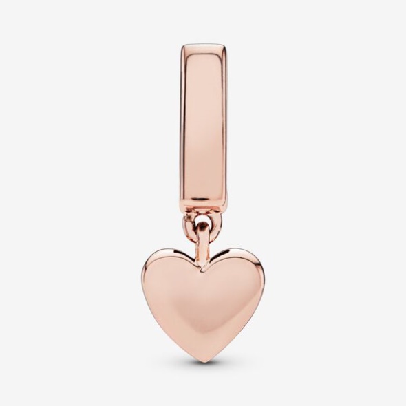 Heart Dangle Clip Charm Pandora Australia Rose Gold Plated