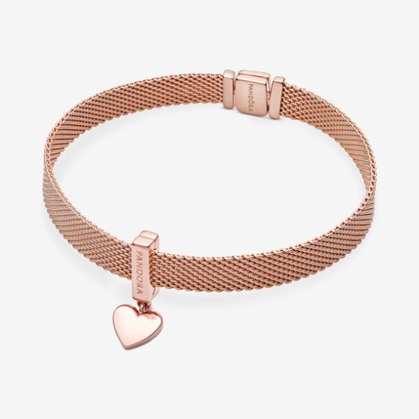 Heart Dangle Clip Charm Pandora Australia Rose Gold Plated