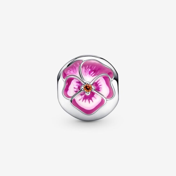 Pink Pansy Flower Clip Charm Pandora Australia