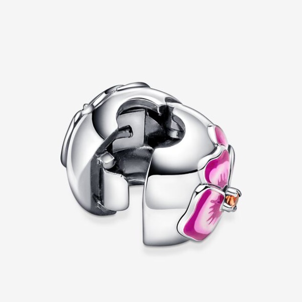 Pink Pansy Flower Clip Charm Pandora Australia