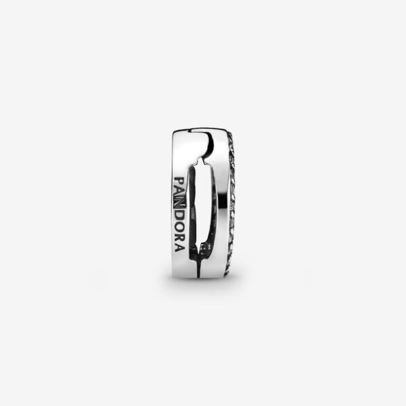 Round Pave Clip Charm Pandora Australia Sterling Silver