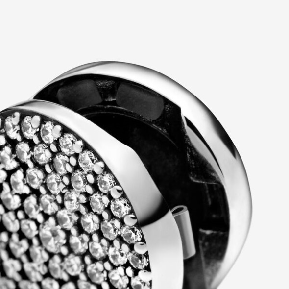 Round Pave Clip Charm Pandora Australia Sterling Silver