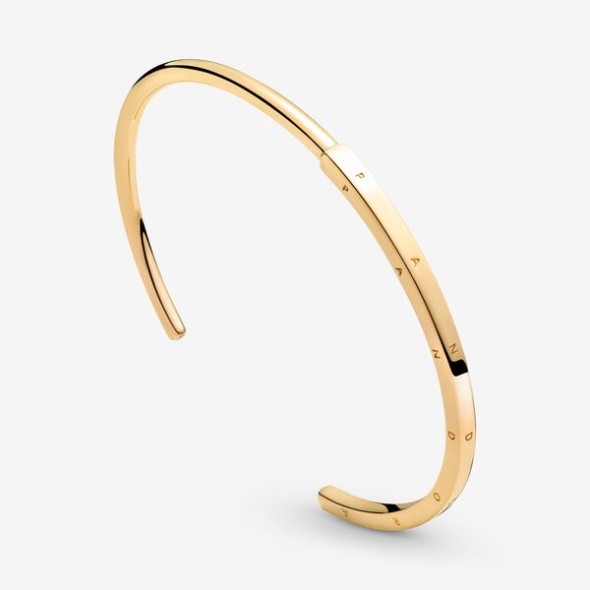 Pandora Australia Signature I-D Open Bangle Gold Plated