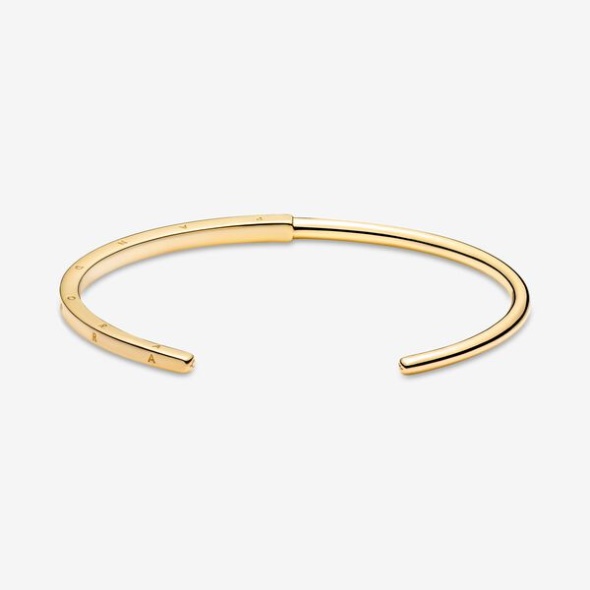 Pandora Australia Signature I-D Open Bangle Gold Plated