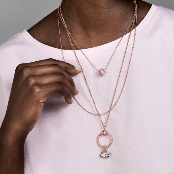Beaded Chain Necklace-Final Sale Pandora Australia Rose Gold Plated