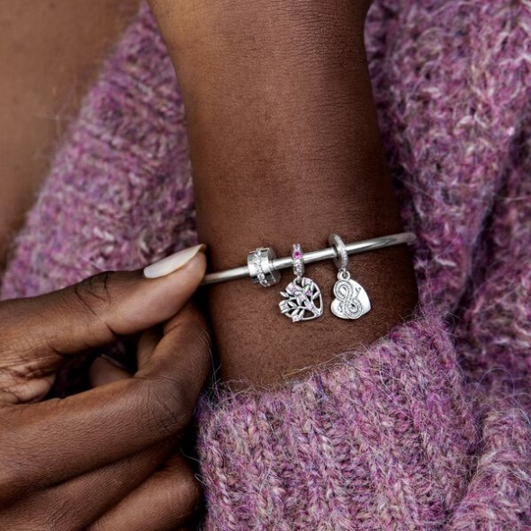 Pink Heart Family Tree Dangle Charm Pandora Australia