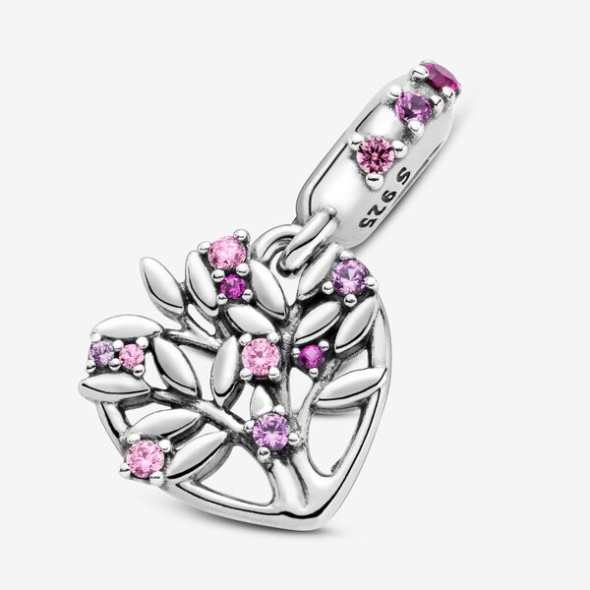 Pink Heart Family Tree Dangle Charm Pandora Australia