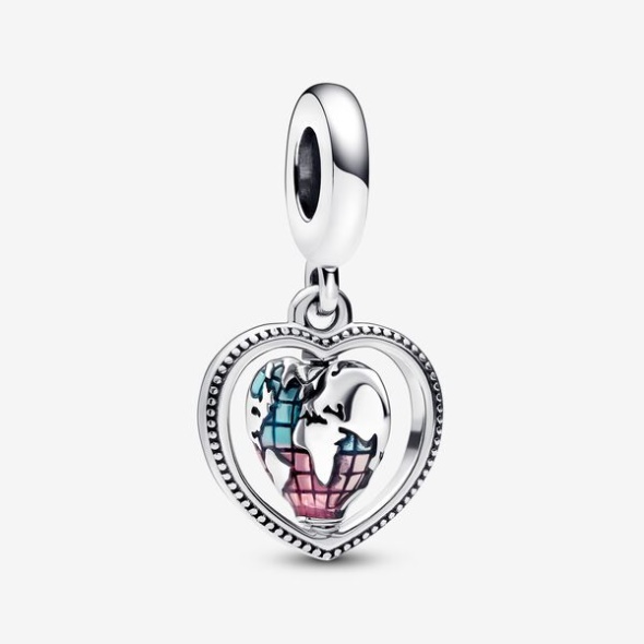 Family Spinning Heart Globe Dangle Charm Pandora Australia